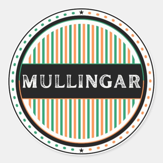 Mullingar City Pride Emblem – Ierse identiteit Ronde Sticker (Voorkant)