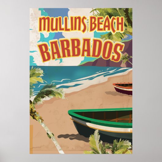 Mullins Beach Bay Barbados-reisposter. Poster (Voorkant)