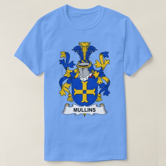 Mullins Coat of Arms Family Crest T-shirt (Design voorkant)