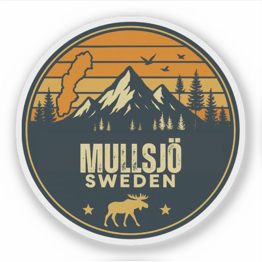 Mullsjö, Zweden Sverige Sticker (Voorkant)