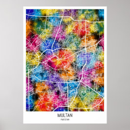 Multan Pakistan City Map Poster