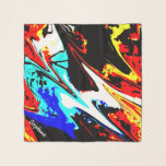 Multi Abstract vierkant, Aangepast met naam Sjaal<br><div class="desc">Rood, Geel, Zwart, Blauw en Wit Abstract, aangepast vierkant sjaal sjaal! Onze originele gewaagde, kleurrijke abstracte foto, gedrukte rand aan rand, met jouw naam in groot wit manuscript in één hoek! Gemakkelijk om voorbeeldtekst te veranderen of te schrappen. Beschikbaar in 2 maten. Alle rechten voorbehouden © 2017 Alan & Marcia...</div>