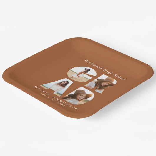 Multi-afstudeerder modern elegant party decor papieren bordje (Gebogen)