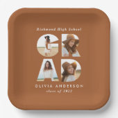 Multi-afstudeerder modern elegant party decor papieren bordje (Voorkant)