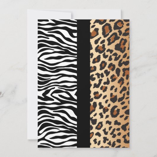 Multi Animal Print Cheetah Leopard Zebra Uitnodige Kaart (Achterkant)