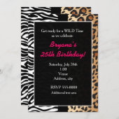 Multi Animal Print Cheetah Leopard Zebra Uitnodige Kaart (Voorkant / Achterkant)