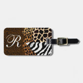 Multi+Animal print luipaard Zebra Cheetah Bagagelabel (Voorkant horizontaal)