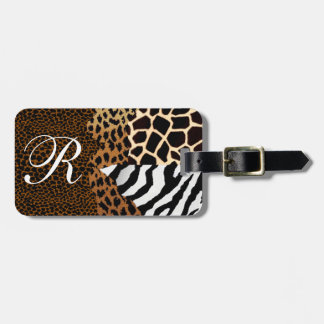 Multi+Animal print luipaard Zebra Cheetah Bagagelabel