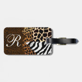 Multi+Animal print luipaard Zebra Cheetah Bagagelabel (Achterkant horizontaal)