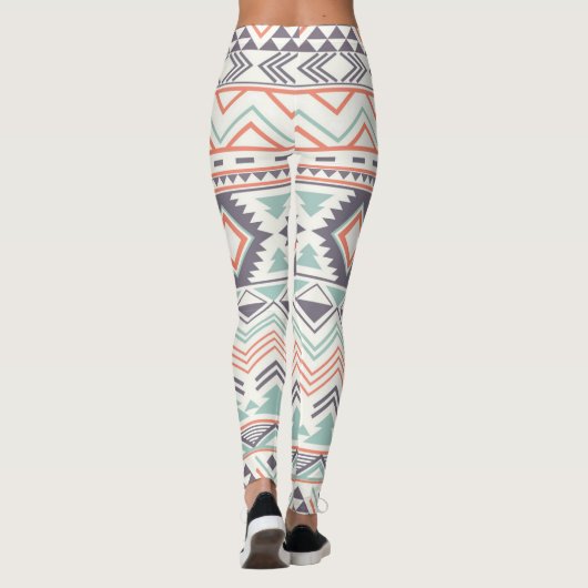 Multi Aztec Pastel Vrouwen Leggings (Achterkant)
