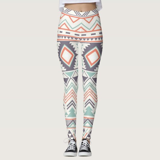 Multi Aztec Pastel Vrouwen Leggings (Voorkant)