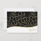 Multi-Baseball Gold Response-Kaart RSVP Kaartje (Achterkant)