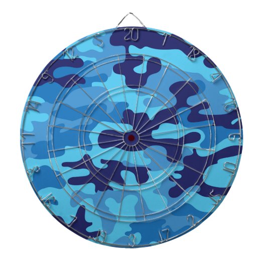 Multi Blauw Camouflage spel Dartbord (Voorkant)