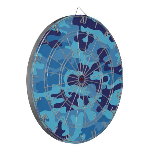 Multi Blauw Camouflage spel Dartbord (Voorkant Links)