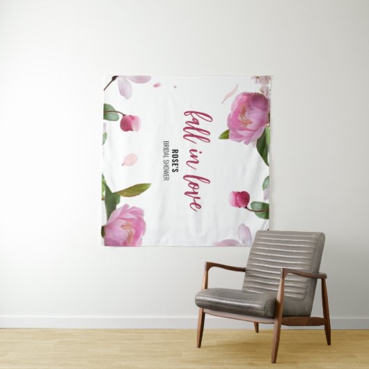 Multi Bloemige Bruids douche Fall in Love Wandkleed (In Situ (horizontaal))