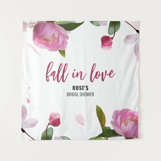 Multi Bloemige Bruids douche Word verliefd Wandkleed (Voorkant)