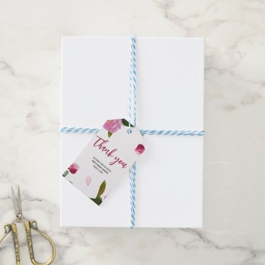 Multi Bloemige Bruidsmeisjes Borrel Cadeaulabel (Met Touw)