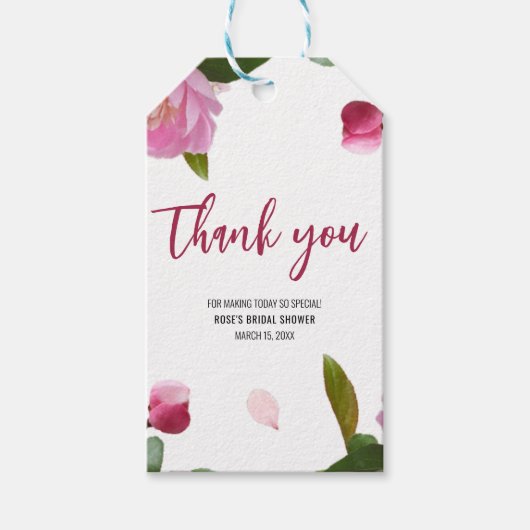 Multi Bloemige Bruidsuitnodiging Cadeaulabel (Voorkant)