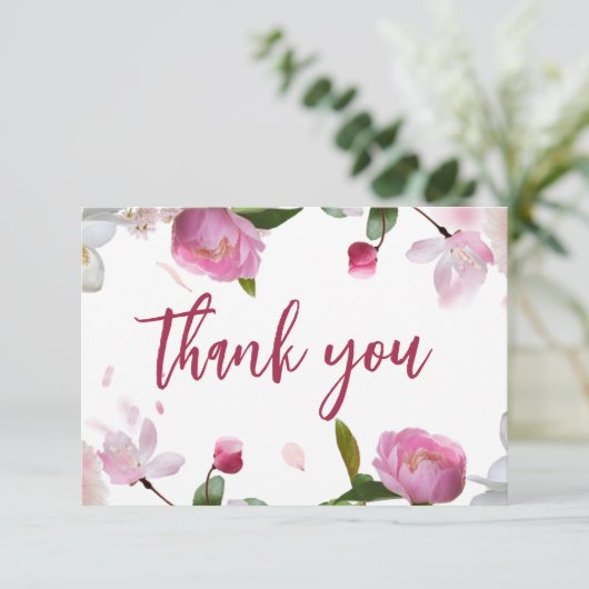 Multi Bloemige Bruiloft Borrel Bedankkaart (Staand voorkant)