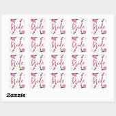 Multi Bloemige Bruiloft Borrel Vierkante Sticker (Vel)