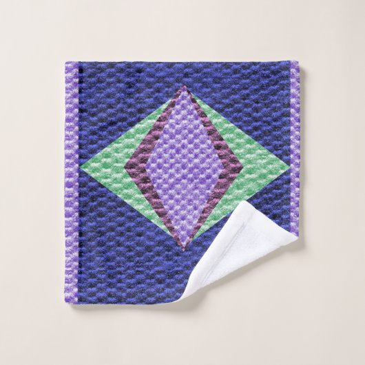 Multi-blue Color Texture Crochet Bad Handdoek (Wasdoekje)