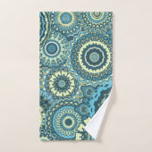Multi Blue Green Mandalas Bad Handdoek (Handdoek)