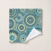 Multi Blue Green Mandalas Bad Handdoek (Wasdoekje)