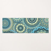 Multi Blue Green Mandalas Yogamat (Voorkant (horizontaal))