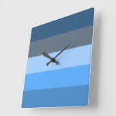 Multi-Blue Vierkante Klok (Hoek)