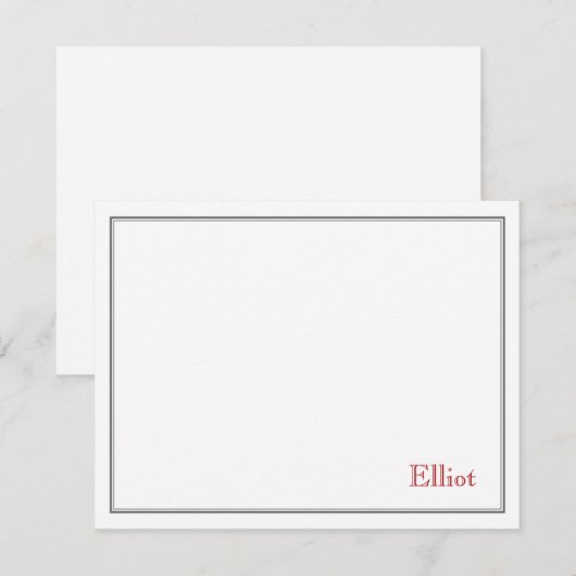 Multi-Border Rechthoekige Notitie Dankuwkaart Bar  RSVP Kaartje (Voorkant / Achterkant)