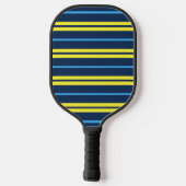 Multi-Breedte Strepen Blauw Geel Pickleball Paddle (Achterkant)