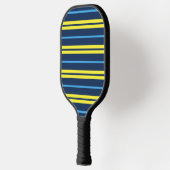 Multi-Breedte Strepen Blauw Geel Pickleball Paddle (Links)