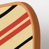 Multi-Breedte Strepen Crème Rood Zwart Pickleball Paddle (Links Detail)