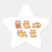 Multi‑Cat Sticker – Kawaii Cats Star Sticker (Voorkant)