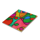 Multi - Color Abstract Design Tegeltje (Zijkant)