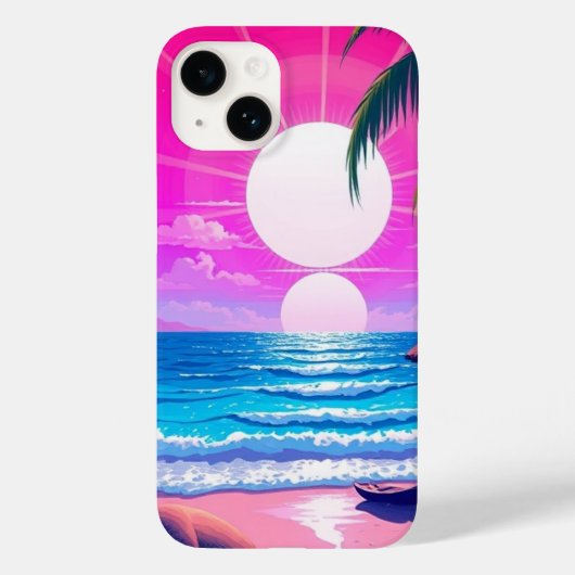 Multi-Color Beach Sunset Telefoon Case-Mate iPhone Case (Achterkant)