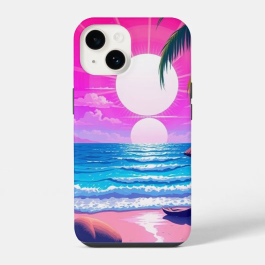 Multi-Color Beach Sunset Telefoon iPhone Hoesje (Achterkant)
