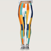 Multi Color Block Holiday Patroon Retro Leggings (Voorkant)