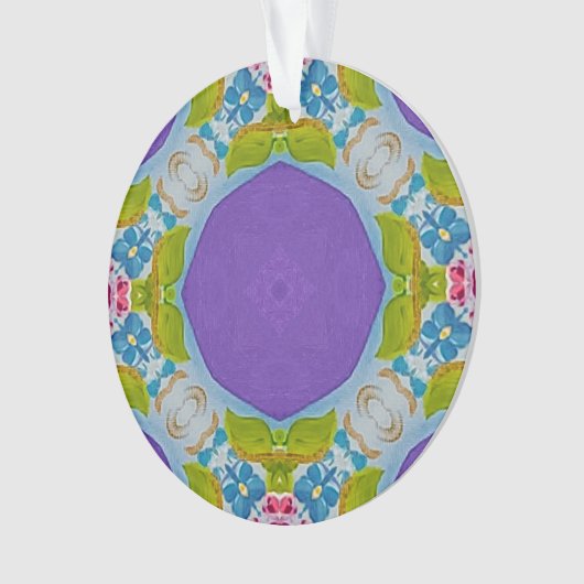 Multi Color Bloemmozaïek Acryl Ornament (voorkant)