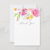 Multi-color Blooms Botanische Waterverf Bedankkaart (Voorkant)