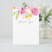 Multi-color Blooms Botanische Waterverf Bedankkaart (Staand voorkant)