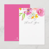 Multi-color Blooms Botanische Waterverf Bedankkaart (Voorkant / Achterkant)