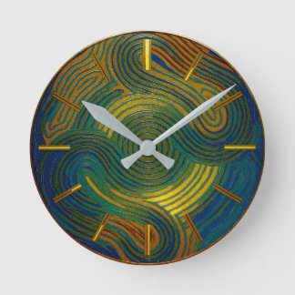 Multi-Color Blue Gold Green Red Ronde Klok