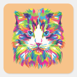 Multi-Color Cat Face Sticker