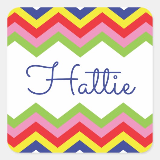 Multi Color Chevron gepersonaliseerde Stickers (Voorkant)