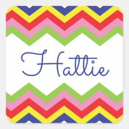 Multi Color Chevron gepersonaliseerde Stickers