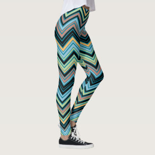 Multi-Color Chevron Pattern Leggings