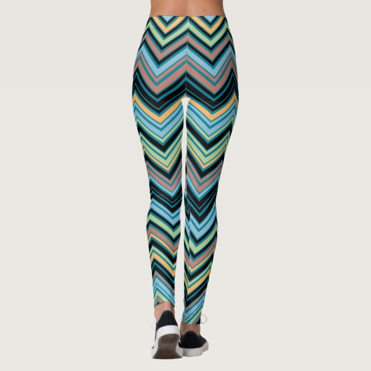 Multi-Color Chevron Pattern Leggings (Achterkant)