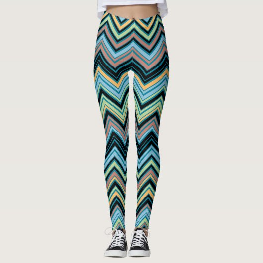 Multi-Color Chevron Pattern Leggings (Voorkant)