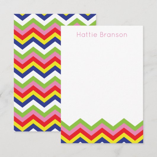 Multi-Color Chevron persoonlijke notitiekaarten (Voorkant / Achterkant)